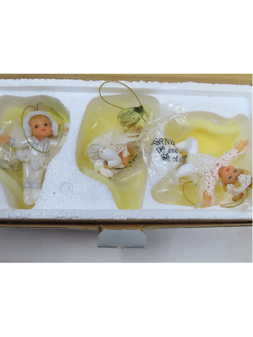 Ashton Drake 3 Snow Angels Heirloom Christmas Ornaments GG Santiago Hope 37428